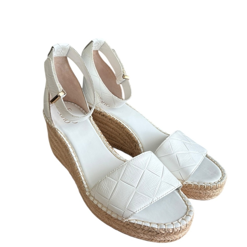 NWOB Franco Sarto Women's Clemens espadrille wedge sandals white size 10 - Picture 2 of 7